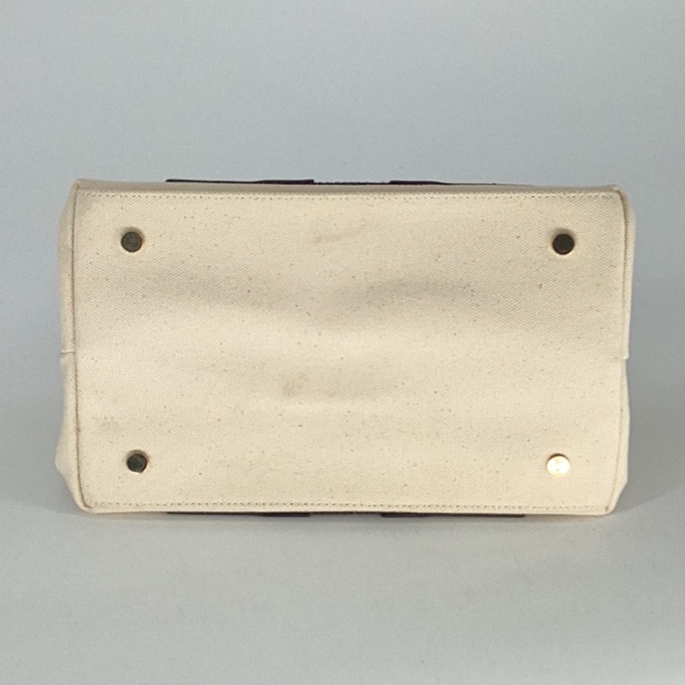 EUC India Hicks Baby Biscayne Bay Canvas & Leather Bag in Sand and Black Combo - Picture 8 of 13